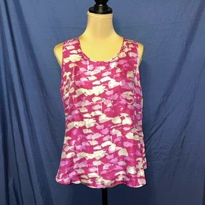 Coldwater Creek Petite Medium pink patterned silk top